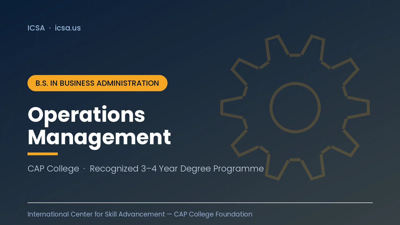 BSBA — Operations Management